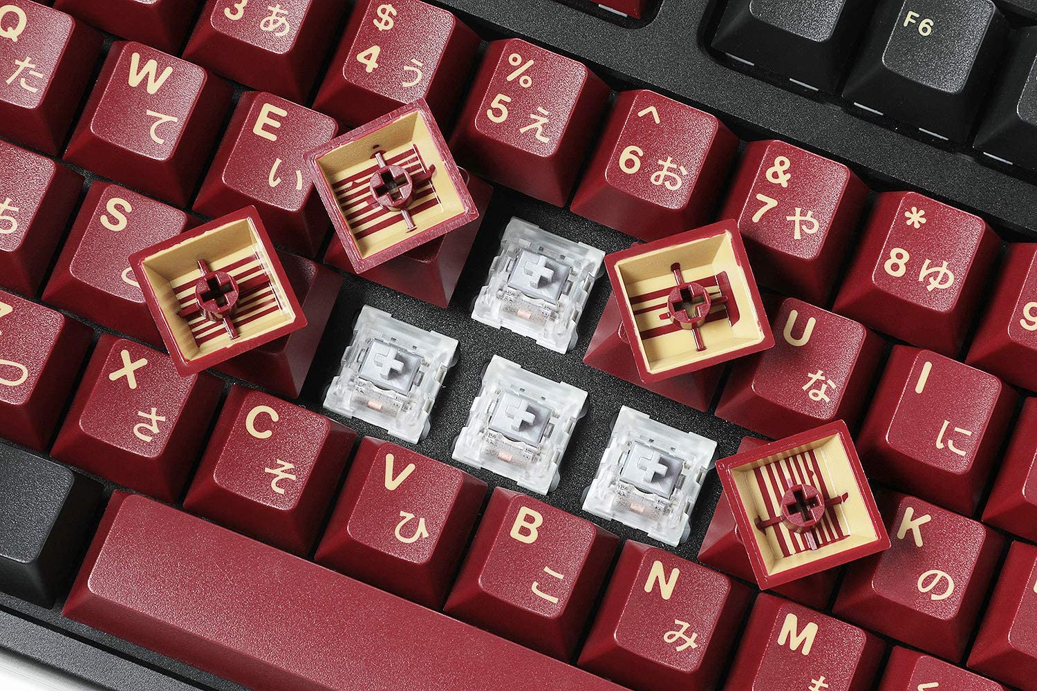 flipped red gmk keycaps
